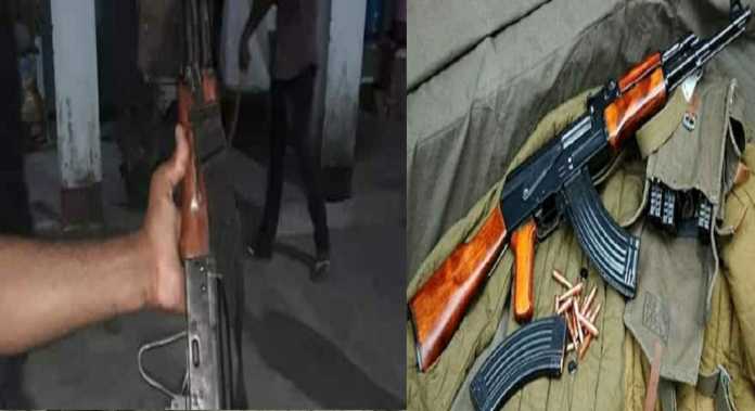 Police arrested criminals bihar banned with banned ak47 and a lot of bullets